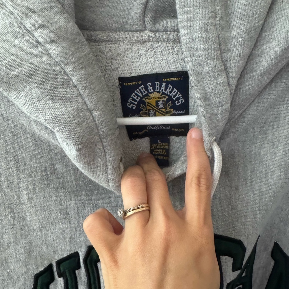 Michigan State L Gray Green Hoodie Pullover Steve & Barry’s - Picture 4 of 5